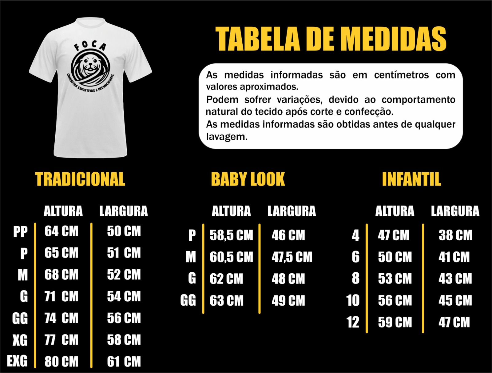 Kit Camiseta Baby Look